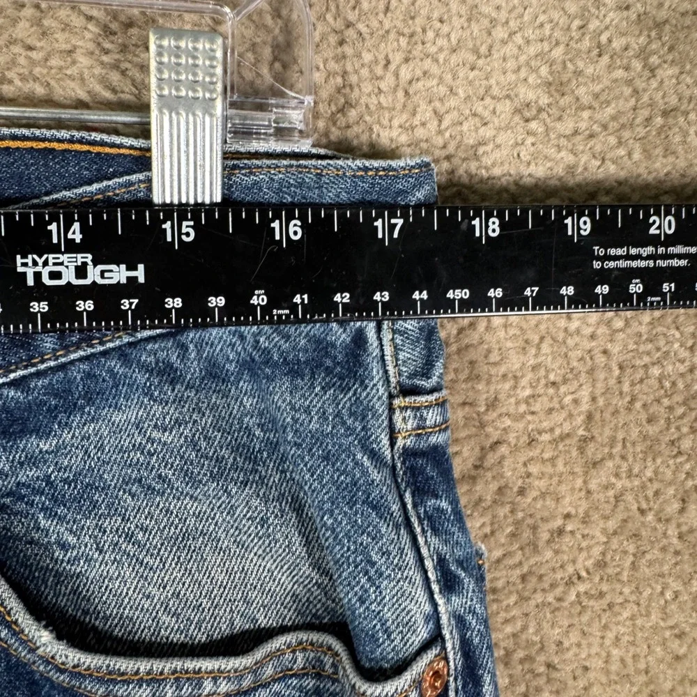Levi's 505 Regular Fit Jeans Mens 36x34 Blue Denim Straight Leg Faded Distressed